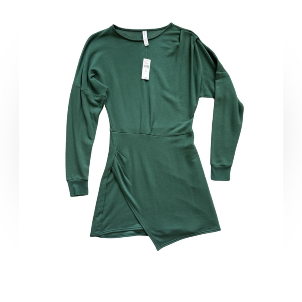 Anthropologie NWT Daily Practice - Green Long Sleeve Mini Wrap Dress - XS